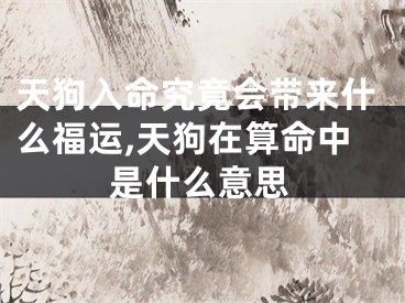 天狗入命究竟会带来什么福运,天狗在算命中是什么意思