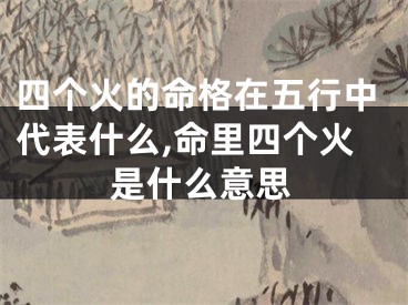 四个火的命格在五行中代表什么,命里四个火是什么意思
