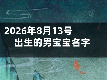 2026年8月13号出生的男宝宝名字