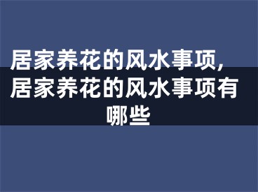 居家养花的风水事项,居家养花的风水事项有哪些