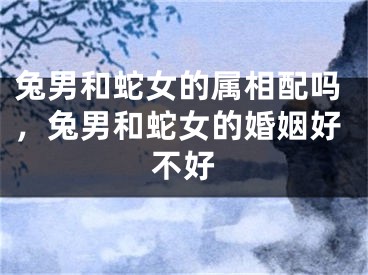 兔男和蛇女的属相配吗,兔男和蛇女的婚姻好不好