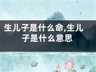 生儿子是什么命,生儿子是什么意思