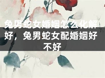 兔男蛇女婚姻怎么化解好,兔男蛇女配婚姻好不好