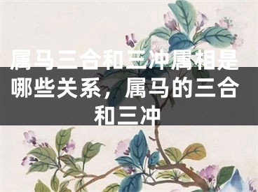 属马三合和三冲属相是哪些关系，属马的三合和三冲