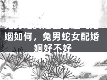 兔男蛇女婚配合适吗婚姻如何，兔男蛇女配婚姻好不好