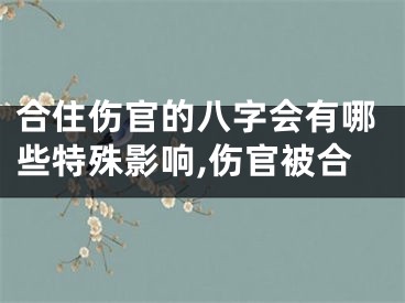合住伤官的八字会有哪些特殊影响,伤官被合