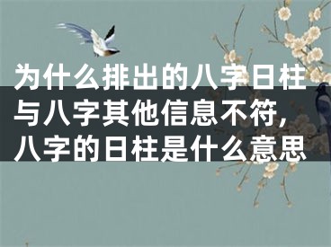 为什么排出的八字日柱与八字其他信息不符,八字的日柱是什么意思