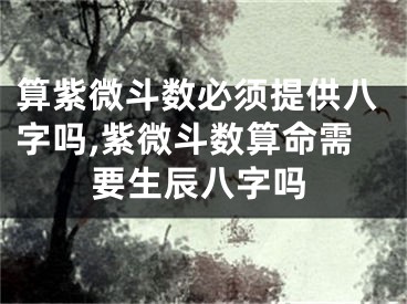 算紫微斗数必须提供八字吗,紫微斗数算命需要生辰八字吗