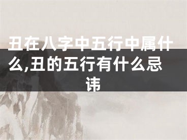 丑在八字中五行中属什么,丑的五行有什么忌讳