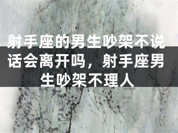 射手座的男生吵架不说话会离开吗,射手座男生吵架不理人