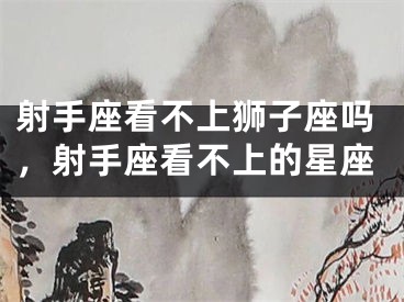 射手座看不上狮子座吗,射手座看不上的星座
