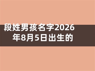 段姓男孩名字2026年8月5日出生的