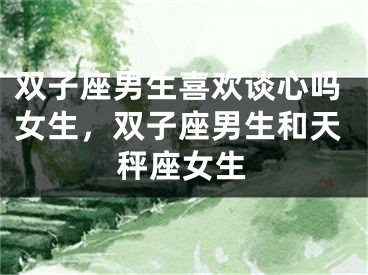 双子座男生喜欢谈心吗女生，双子座男生和天秤座女生