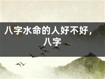 八字水命的人好不好，八字