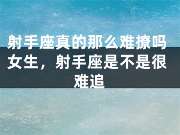 射手座真的那么难撩吗女生,射手座是不是很难追