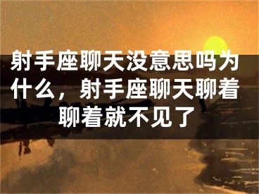射手座聊天没意思吗为什么，射手座聊天聊着聊着就不见了