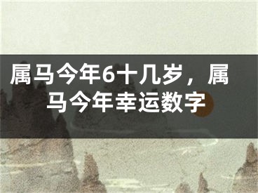 属马今年6十几岁，属马今年幸运数字