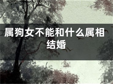 属狗女不能和什么属相结婚