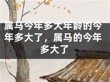 属马今年多大年龄的今年多大了,属马的今年多大了
