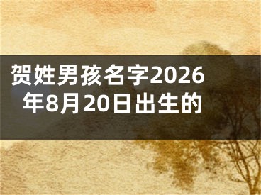 贺姓男孩名字2026年8月20日出生的