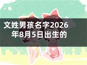 文姓男孩名字2026年8月5日出生的
