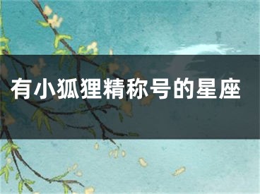 有小狐狸精称号的星座