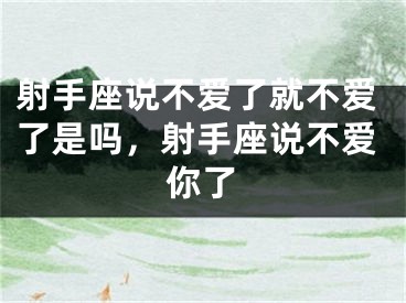射手座说不爱了就不爱了是吗，射手座说不爱你了