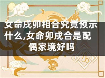 女命戌卯相合究竟预示什么,女命卯戌合是配偶家境好吗