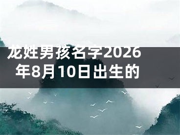 龙姓男孩名字2026年8月10日出生的