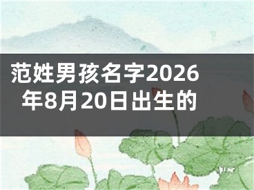 范姓男孩名字2026年8月20日出生的