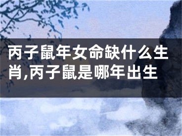 丙子鼠年女命缺什么生肖,丙子鼠是哪年出生
