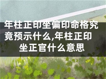 年柱正印坐偏印命格究竟预示什么,年柱正印坐正官什么意思