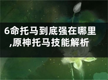 6命托马到底强在哪里,原神托马技能解析