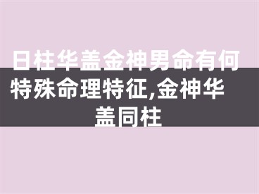 日柱华盖金神男命有何特殊命理特征,金神华盖同柱