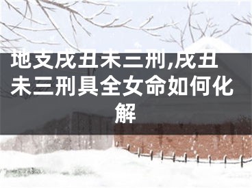 地支戌丑未三刑,戌丑未三刑具全女命如何化解
