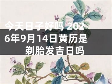 今天日子好吗 2026年9月14日黄历是剃胎发吉日吗