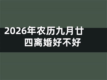 2026年农历九月廿四离婚好不好