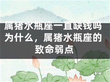 属猪水瓶座一直缺钱吗为什么，属猪水瓶座的致命弱点