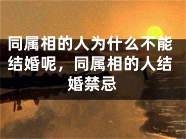 同属相的人为什么不能结婚呢，同属相的人结婚禁忌