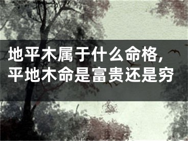 地平木属于什么命格,平地木命是富贵还是穷