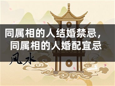 同属相的人结婚禁忌，同属相的人婚配宜忌