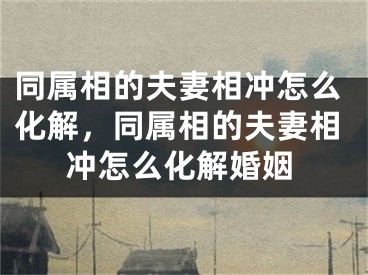 同属相的夫妻相冲怎么化解，同属相的夫妻相冲怎么化解婚姻
