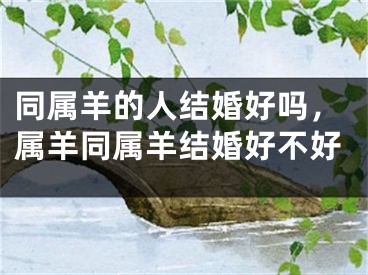 同属羊的人结婚好吗,属羊同属羊结婚好不好