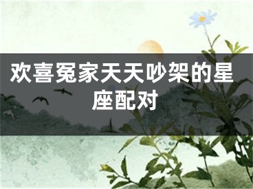 欢喜冤家天天吵架的星座配对