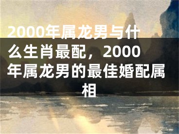 2000年属龙男与什么生肖最配,2000年属龙男的最佳婚配属相
