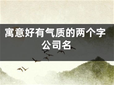 寓意好有气质的两个字公司名