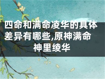 四命和满命凌华的具体差异有哪些,原神满命神里绫华