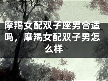 摩羯女配双子座男合适吗，摩羯女配双子男怎么样