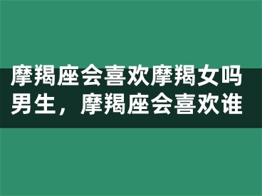 摩羯座会喜欢摩羯女吗男生，摩羯座会喜欢谁