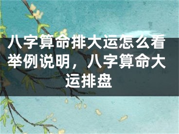 八字算命排大运怎么看举例说明，八字算命大运排盘